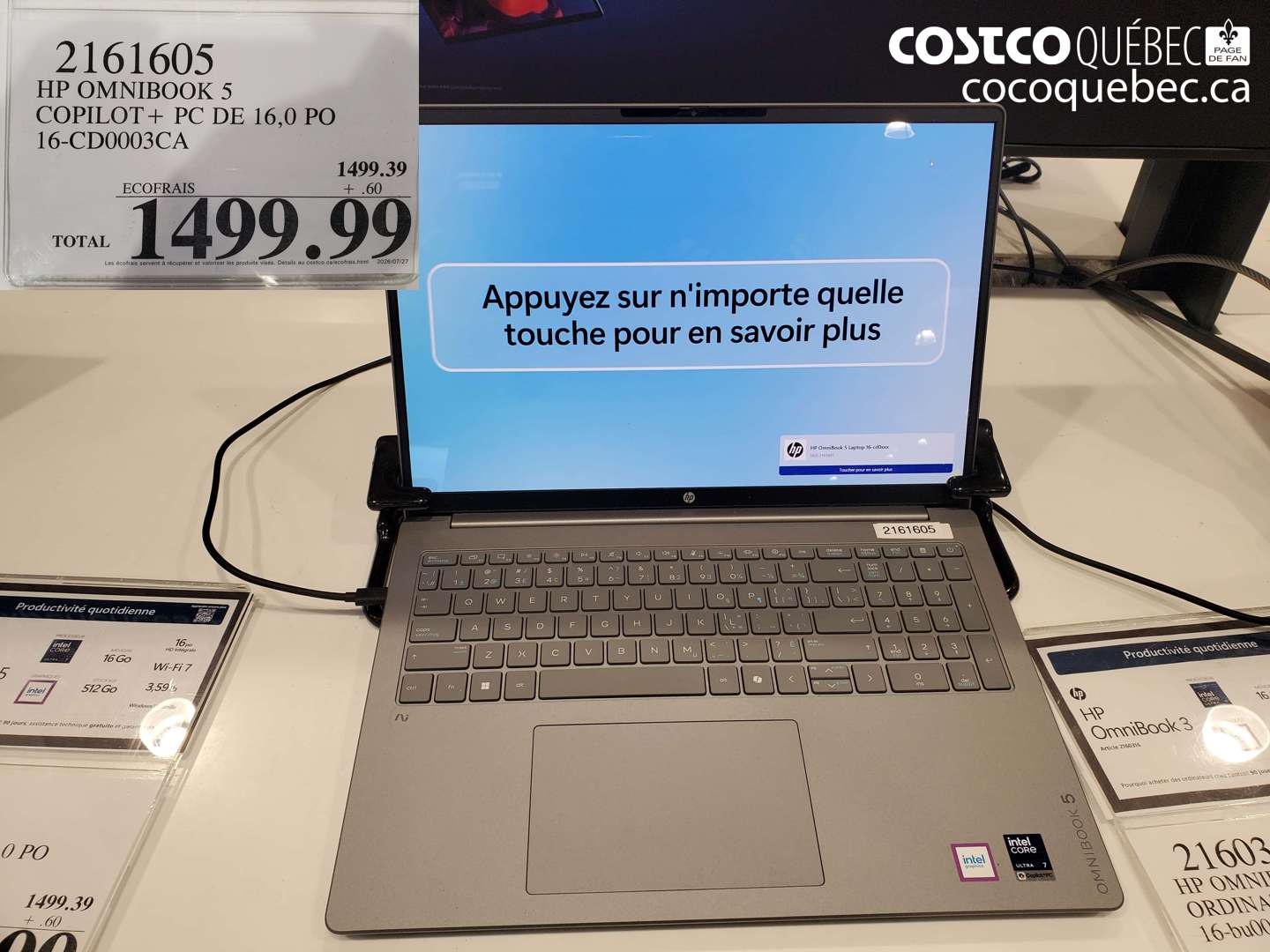 2161605 HP OMNIBOOK 5 COPILOT+ PC DE 16,0 PO 16-CD0003CA $1499.99