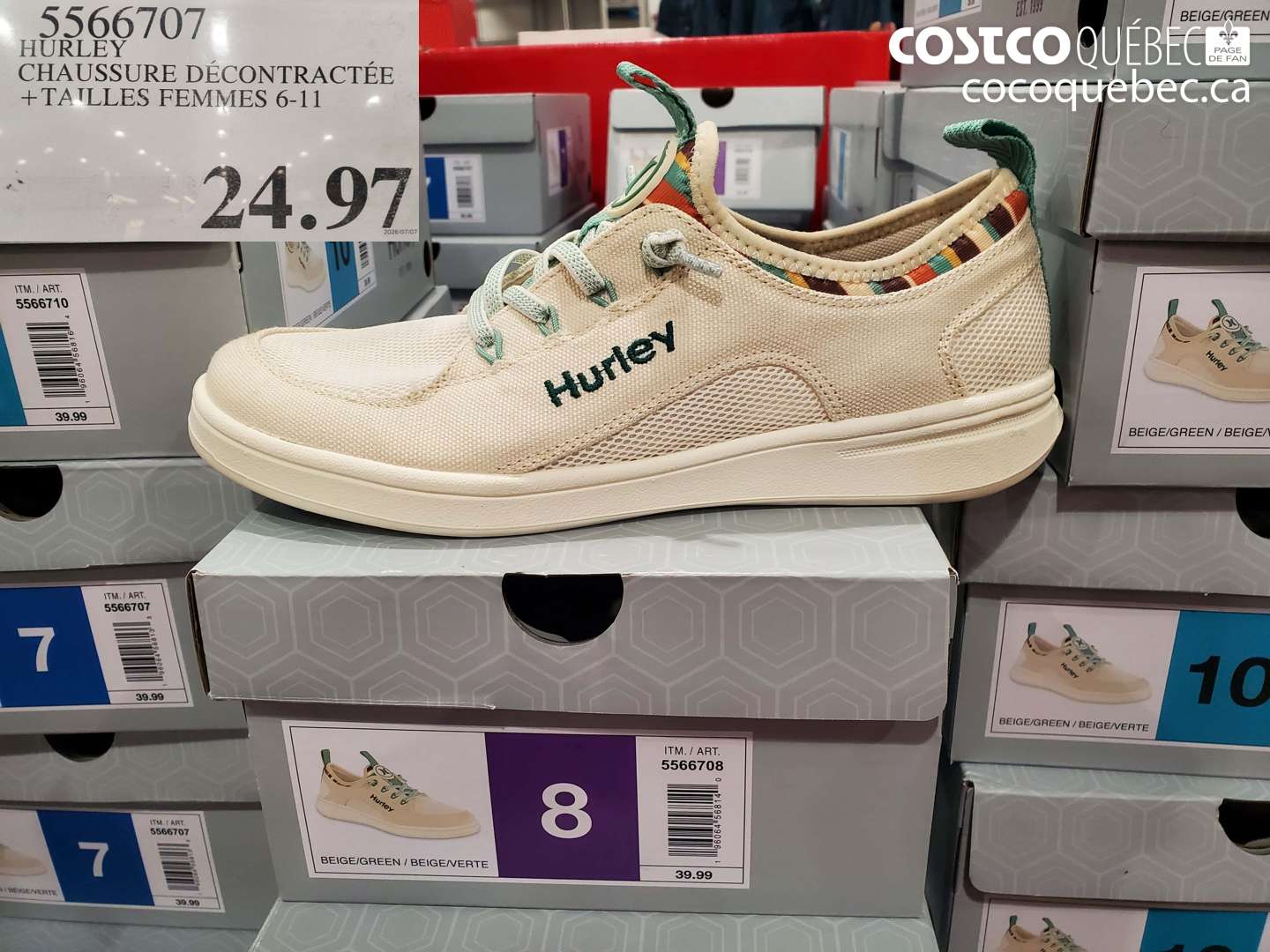 5566707 HURLEY CHAUSSURE DÉCONTRACTÉE + TAILLES FEMMES 6-11 $24.97