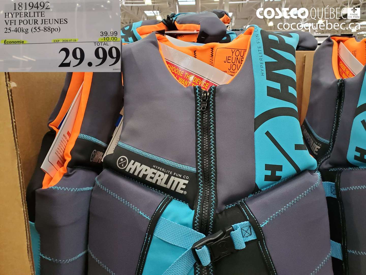 1819492 HYPERLITE VFI POUR JEUNES 25-40KG (55-88PO) ($10.00 INSTANT SAVINGS EXPIRES ON 2026-07-19) $29.99