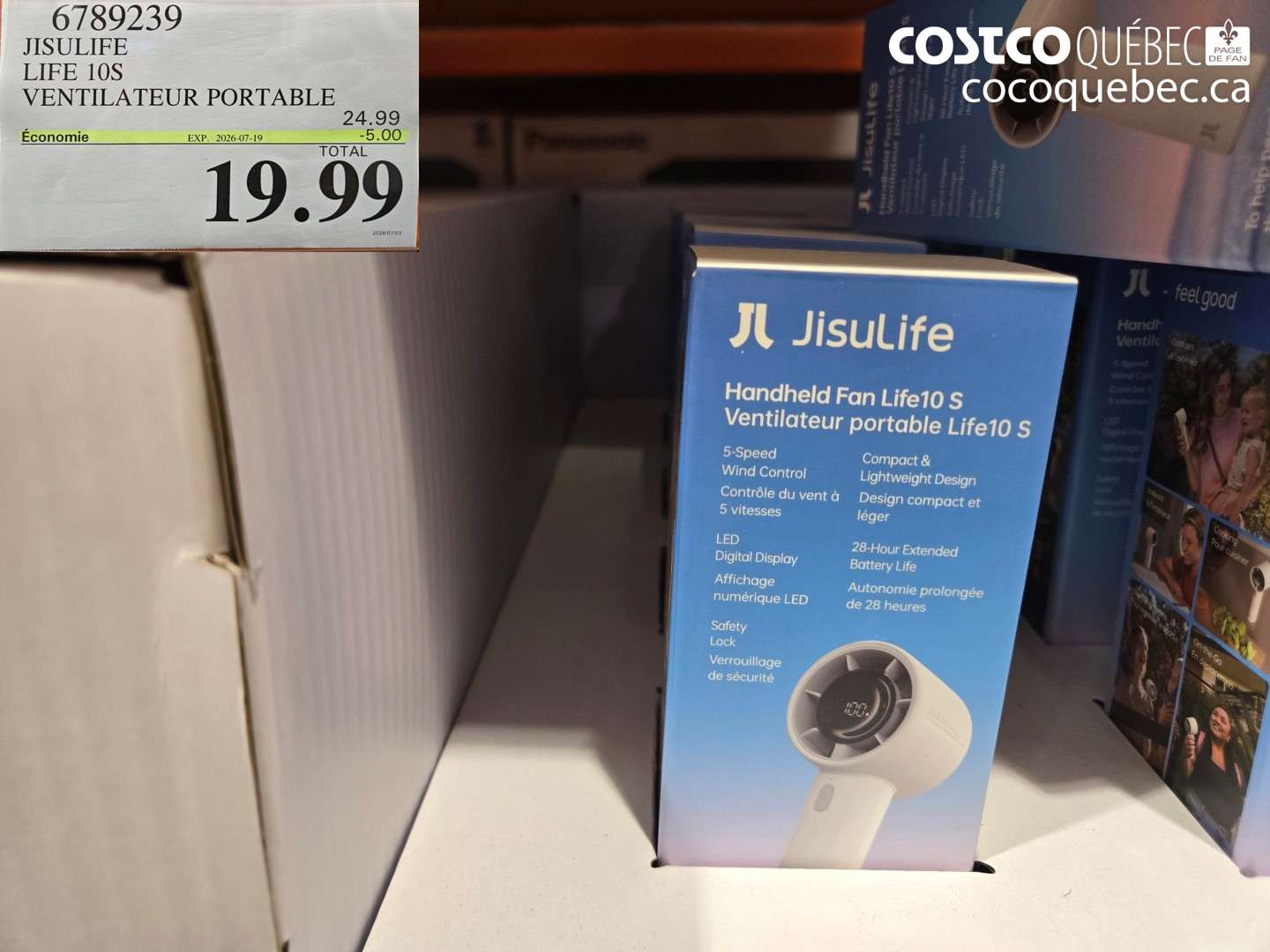 6789239 JISULIFE LIFE 10S VENTILATEUR PORTABLE ($5.00 INSTANT SAVINGS EXPIRES ON 2026-07-19) $19.99