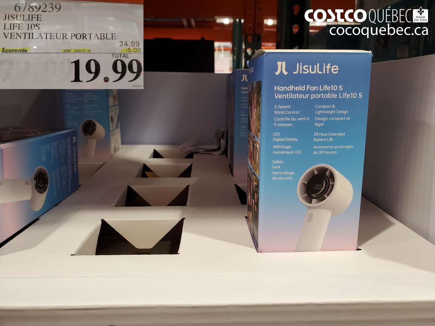 6789239 JISULIFE LIFE 10S VENTILATEUR PORTABLE ($5.00 INSTANT SAVINGS EXPIRES ON 2026-07-19) $19.99