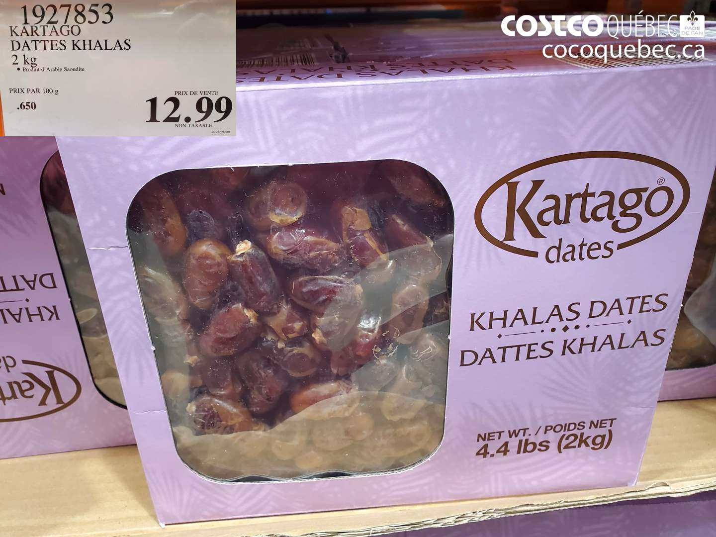 1927853 KARTAGO DATTES KHALAS 2 KG $12.99