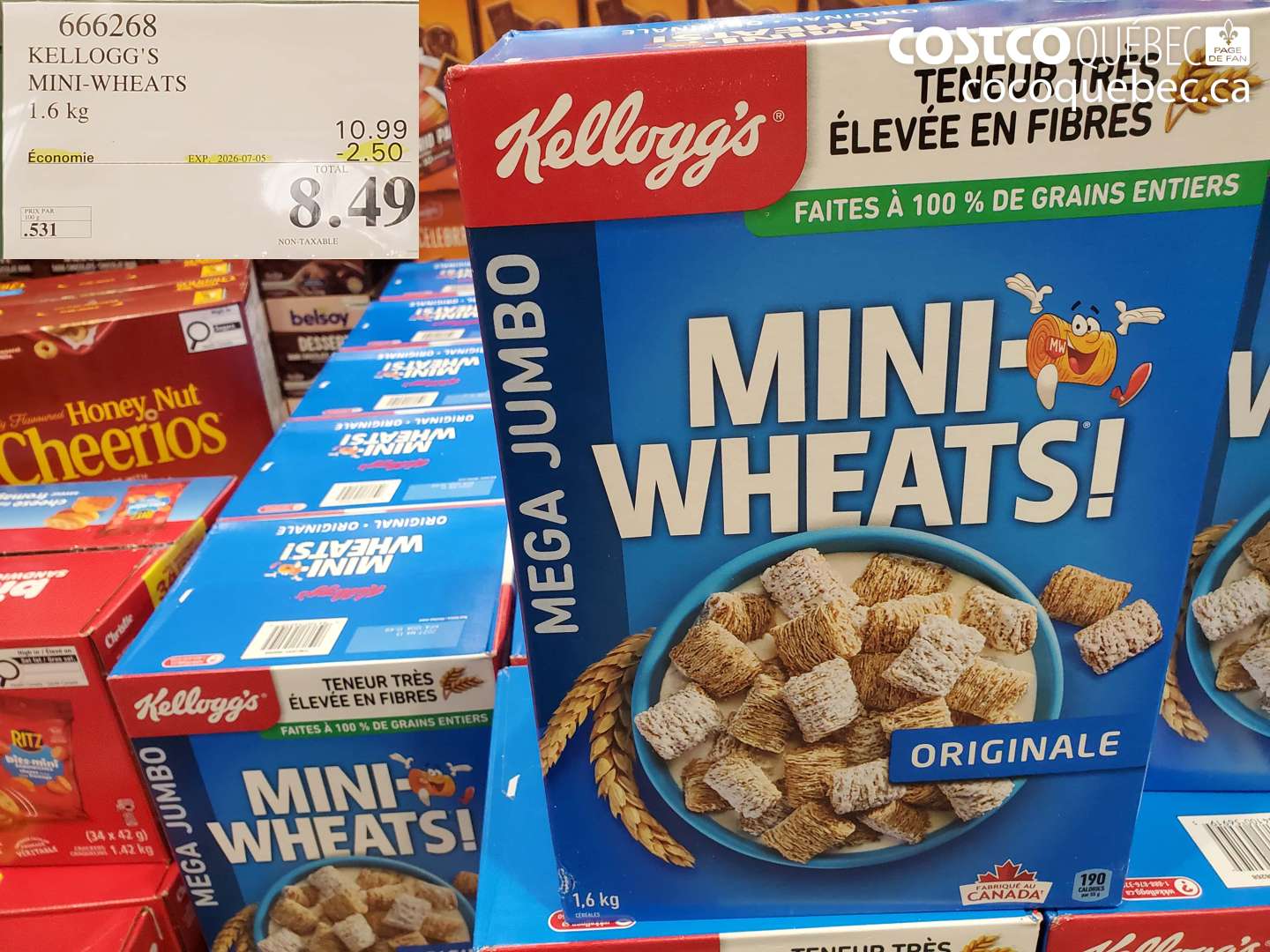 666268 KELLOGG'S MINI-WHEATS 1.6 KG ($2.50 INSTANT SAVINGS EXPIRES ON 2026-07-05) $8.49