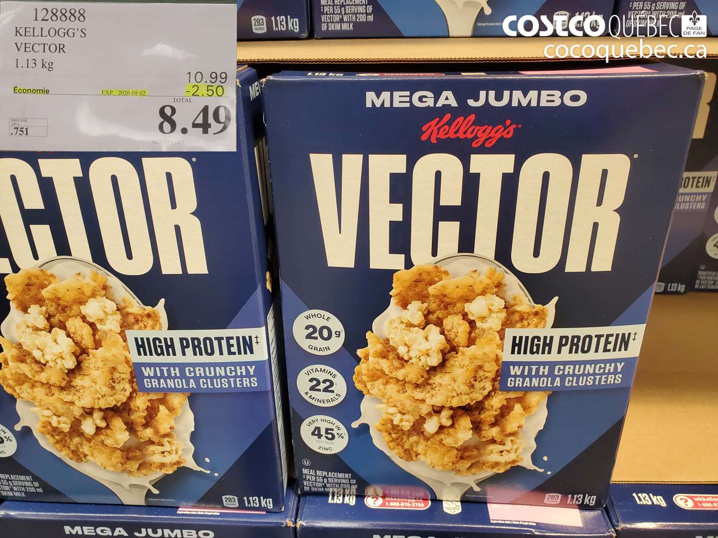 128888 KELLOGG'S VECTOR 1.13 KG ($2.50 INSTANT SAVINGS EXPIRES ON 2026-08-02) $8.49