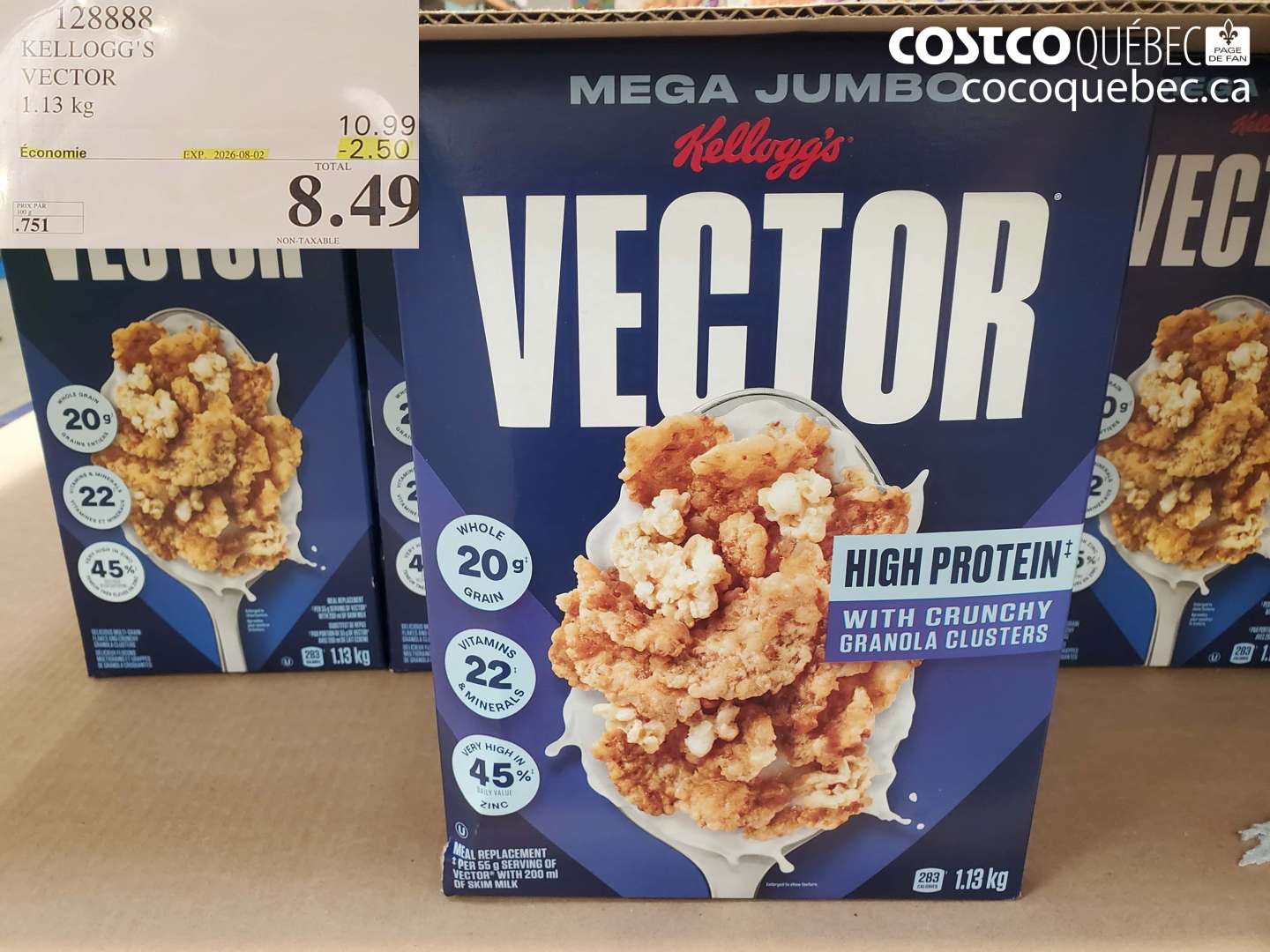 128888 KELLOGG'S VECTOR 1.13 KG ($2.50 INSTANT SAVINGS EXPIRES ON 2026-08-02) $8.49