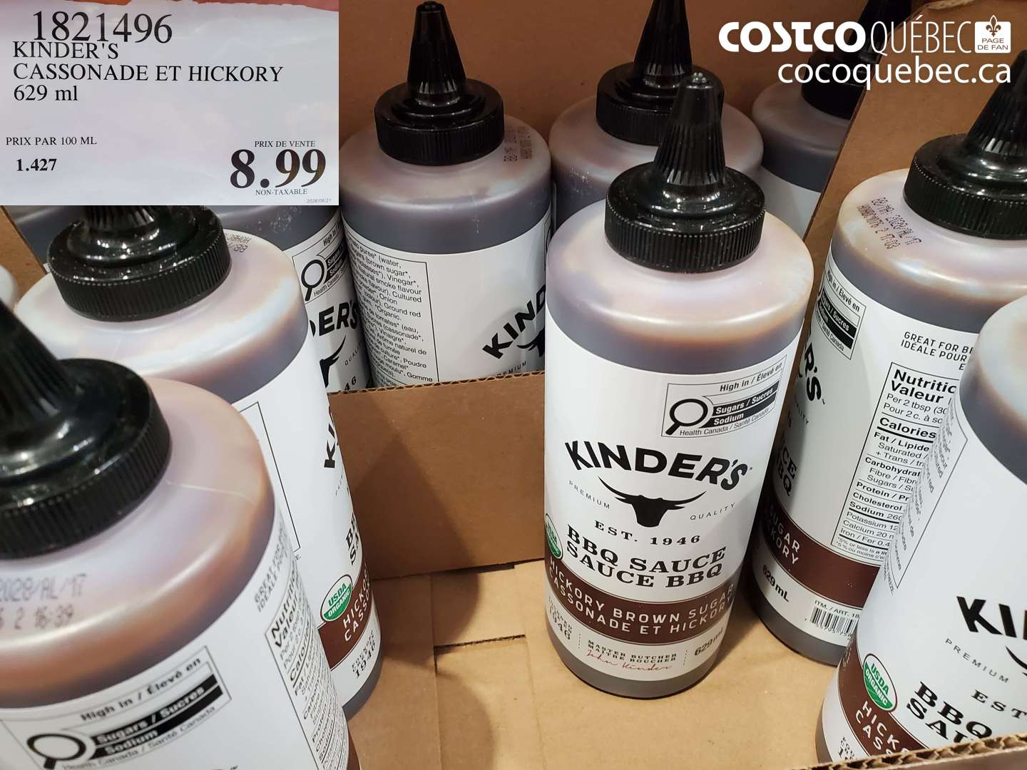 1821496 KINDER'S CASSONADE ET HICKORY 629 ML $8.99