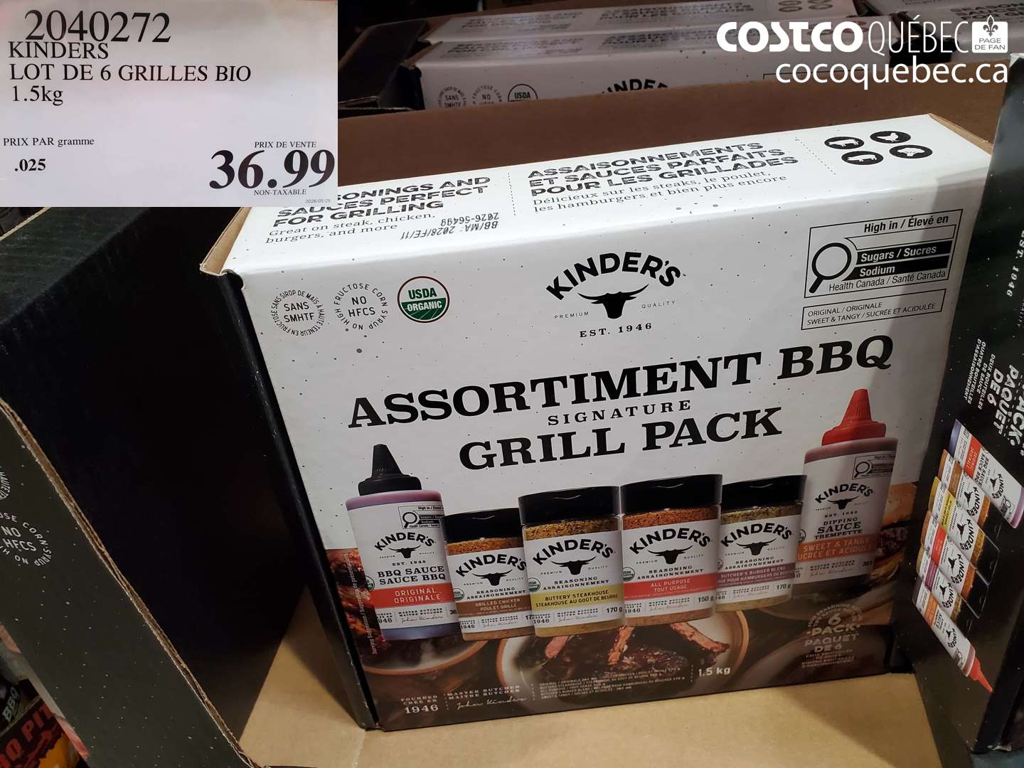 2040272 KINDERS LOT DE 6 GRILLES BIO 1.5KG $36.99