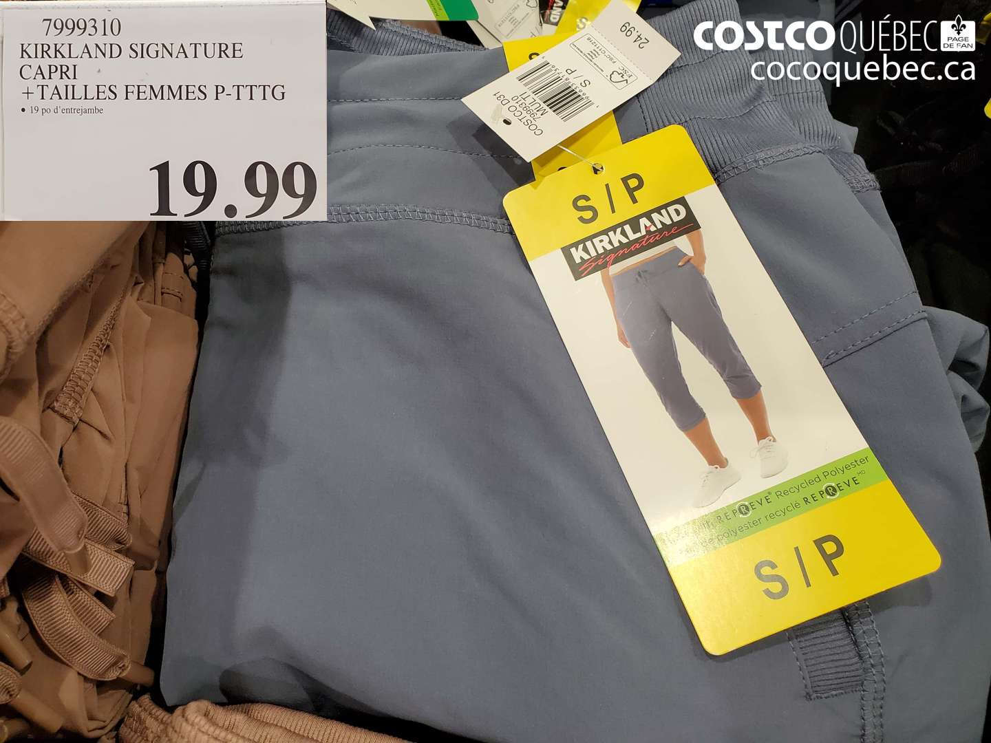 7999310 KIRKLAND SIGNATURE CAPRI + TAILLES FEMMES P-TTTG $19.99
