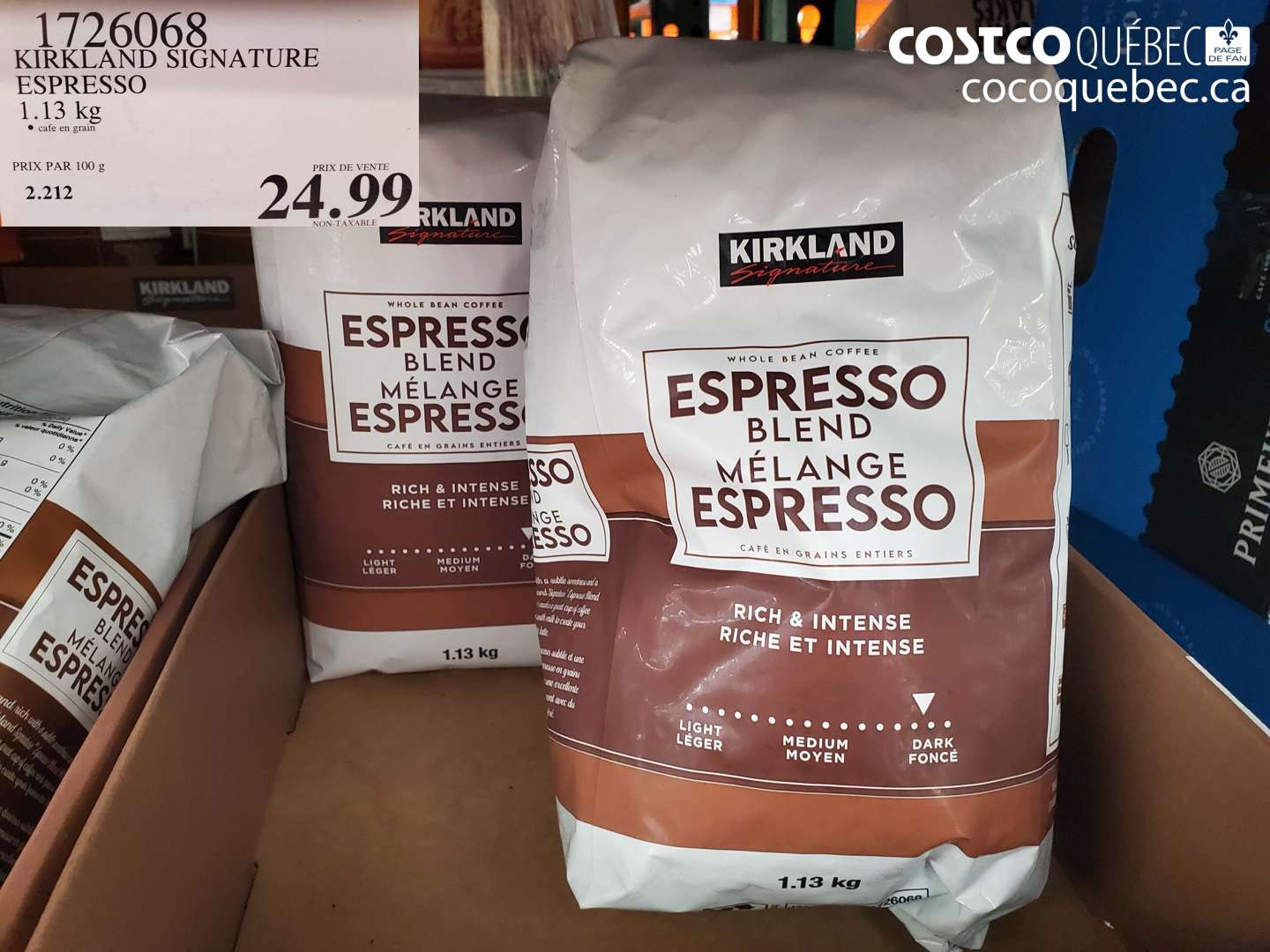 1726068 KIRKLAND SIGNATURE ESPRESSO 1.13 KG $24.99