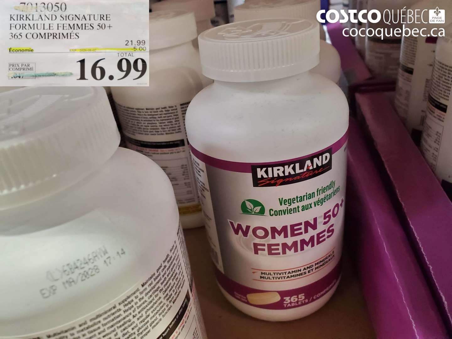 7013050 KIRKLAND SIGNATURE FORMULE FEMMES 50+ 365 COMPRIMÉS ($5.00 INSTANT SAVINGS EXPIRES ON 2025-08-03) $16.99