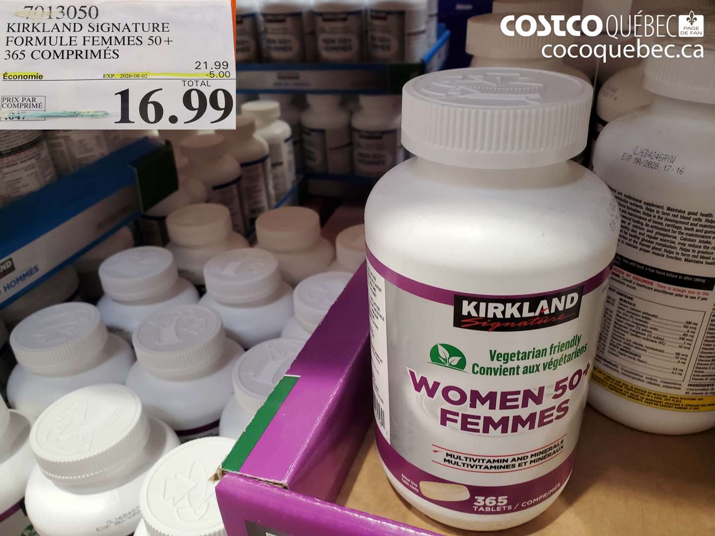 7013050 KIRKLAND SIGNATURE FORMULE FEMMES 50+ 365 COMPRIMÉS ($5.00 INSTANT SAVINGS EXPIRES ON 2026-08-02) $16.99