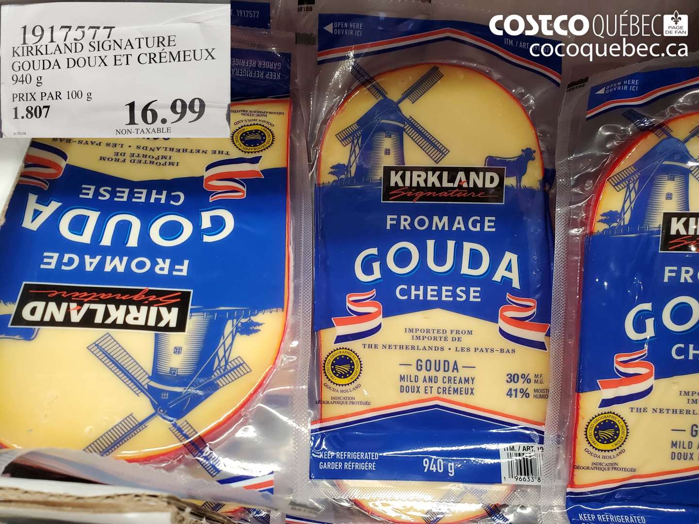 1917577 KIRKLAND SIGNATURE GOUDA DOUX ET CRÉMEUX 940 G $16.99