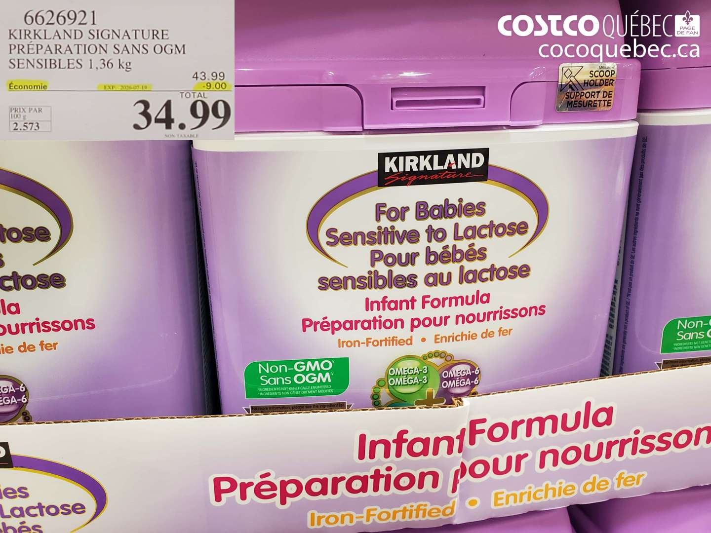 6626921 KIRKLAND SIGNATURE PRÉPARATION SANS OGM SENSIBLES 1.36 KG ($9.00 INSTANT SAVINGS EXPIRES ON 2026-07-19) $34.99