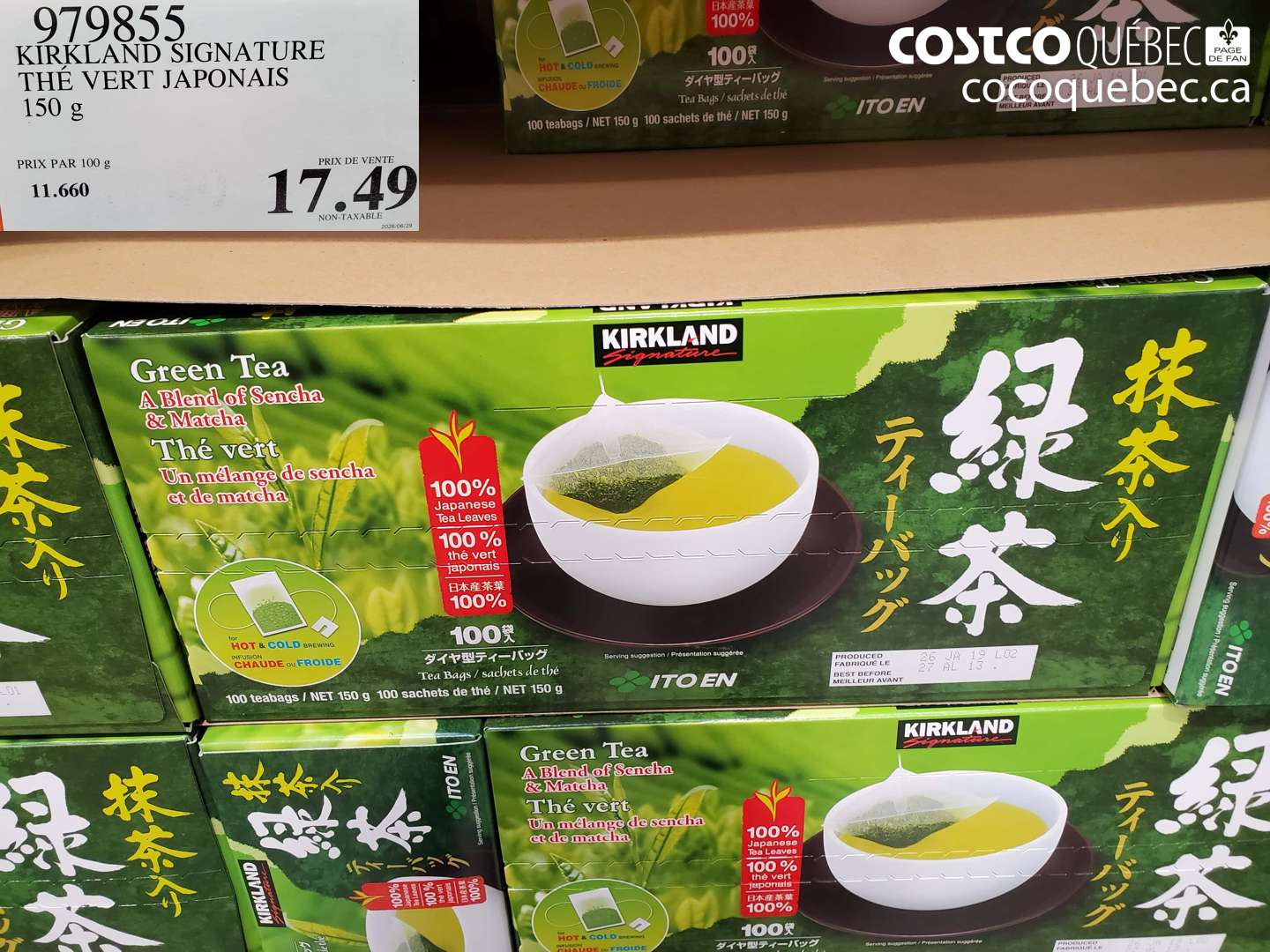 979855 KIRKLAND SIGNATURE THÉ VERT JAPONAIS 150 G $17.49