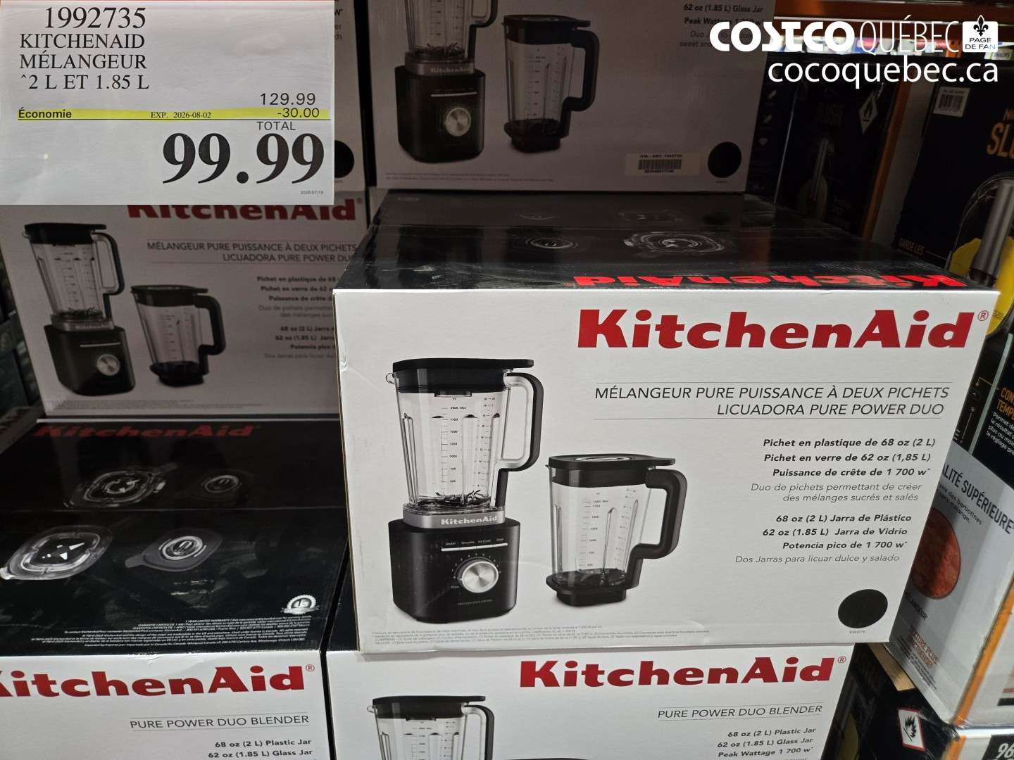 1992735 KITCHENAID MÉLANGEUR ($30.00 INSTANT SAVINGS EXPIRES ON 2026-08-02) $99.99