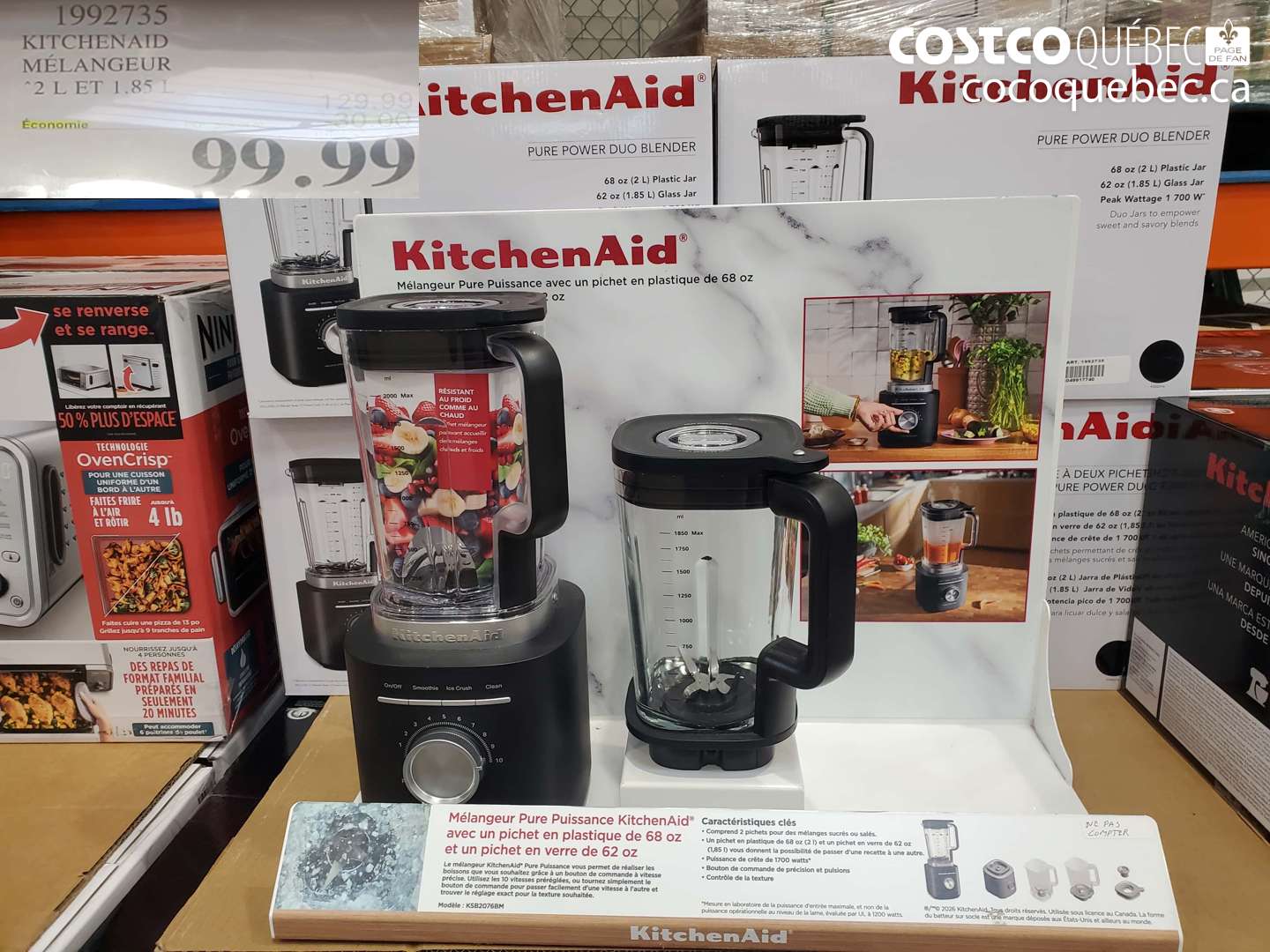 1992735 KITCHENAID MÉLANGEUR 2 L ET 1.85 L ($30.00 INSTANT SAVINGS) $99.99