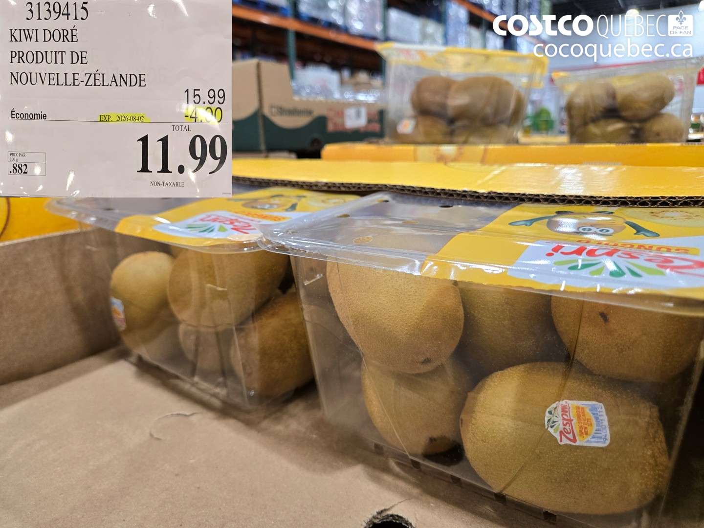3139415 KIWI DORÉ PRODUIT DE NOUVELLE-ZÉLANDE ($4.00 INSTANT SAVINGS EXPIRES ON 2026-08-02) $11.99