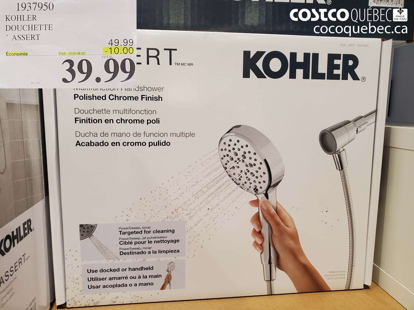 1937950 KOHLER DOUCHETTE ASSERT ($10.00 INSTANT SAVINGS EXPIRES ON 2026-08-02) $39.99