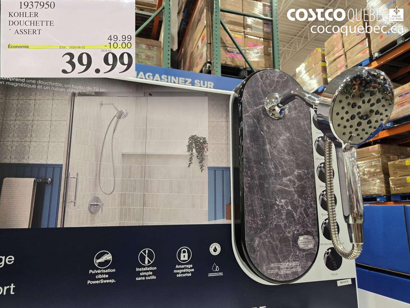 1937950 KOHLER DOUCHETTE ASSERT ($10.00 INSTANT SAVINGS EXPIRES ON 2026-08-02) $39.99