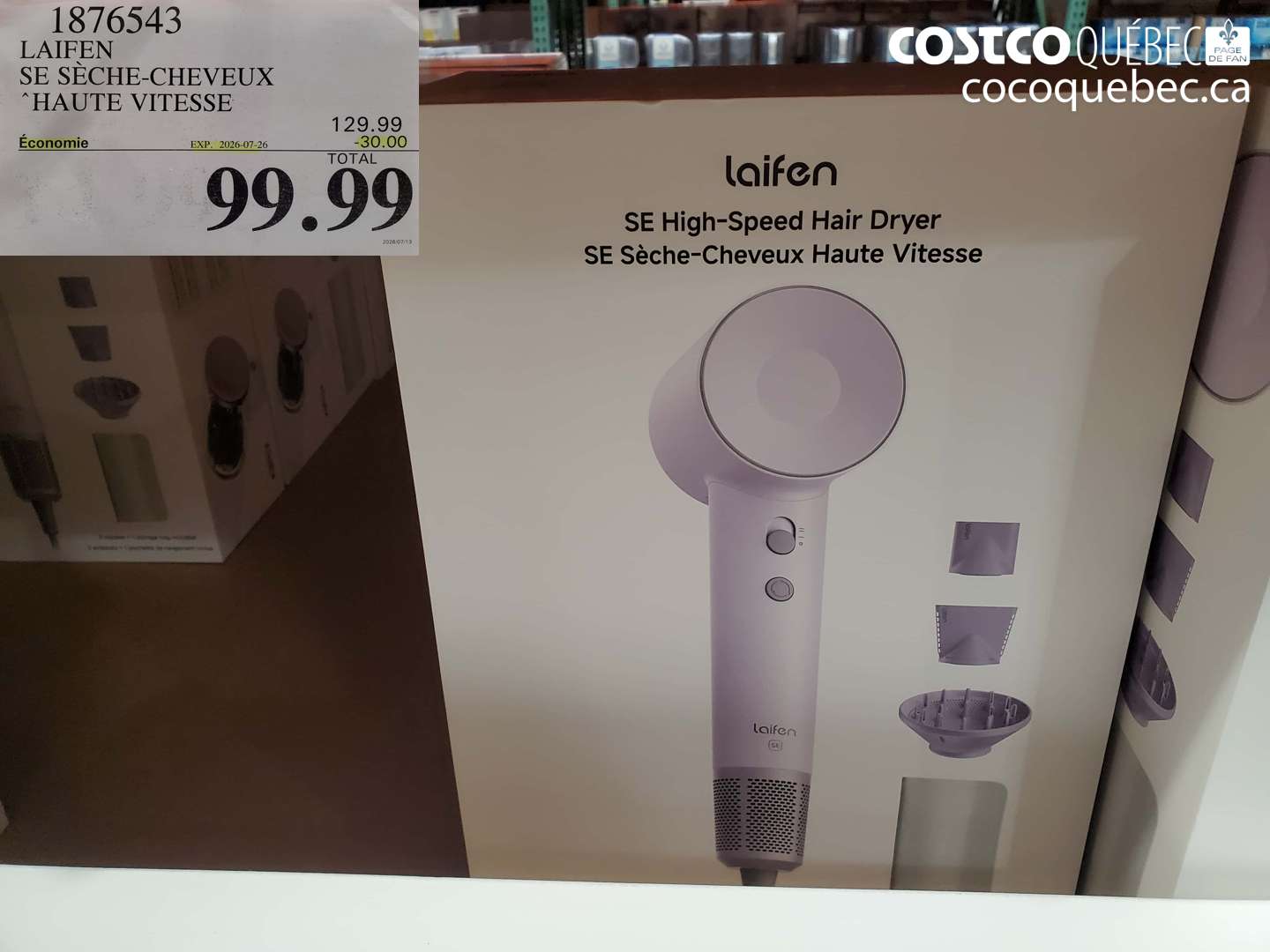 1876543 LAIFEN SÈCHE-CHEVEUX HAUTE VITESSE ($30.00 INSTANT SAVINGS EXPIRES ON 2026-07-26) $99.99
