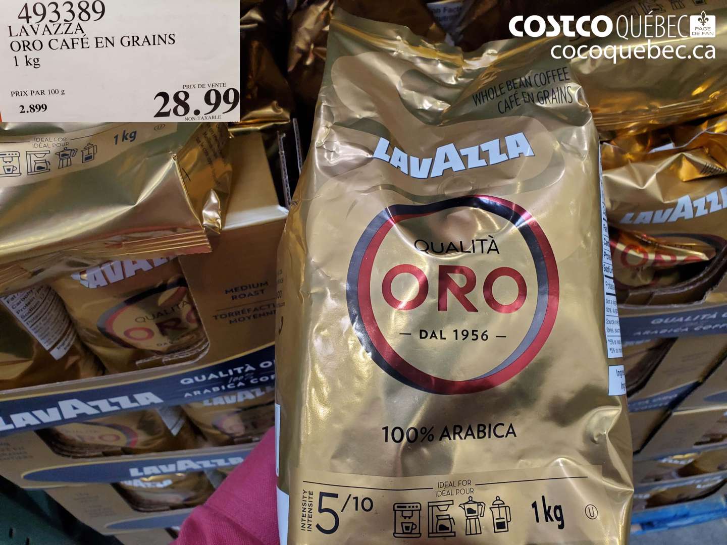 493389 LAVAZZA ORO CAFÉ EN GRAINS 1 KG $28.99