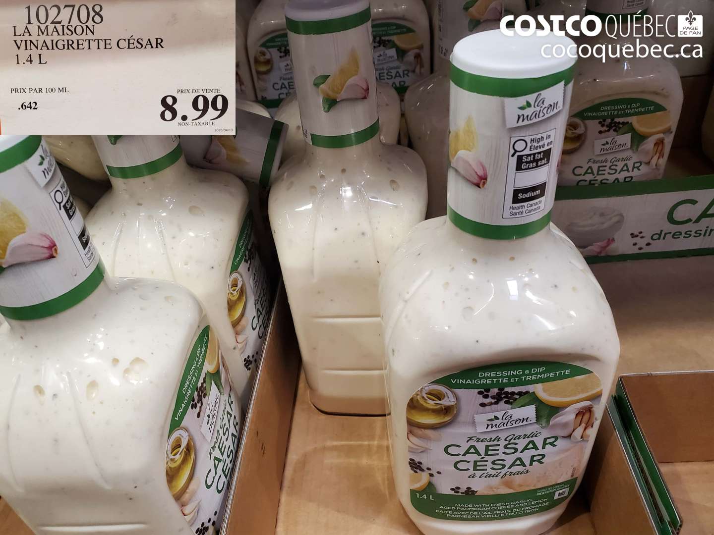 102708 LA MAISON VINAIGRETTE CÉSAR 1.4 L $8.99