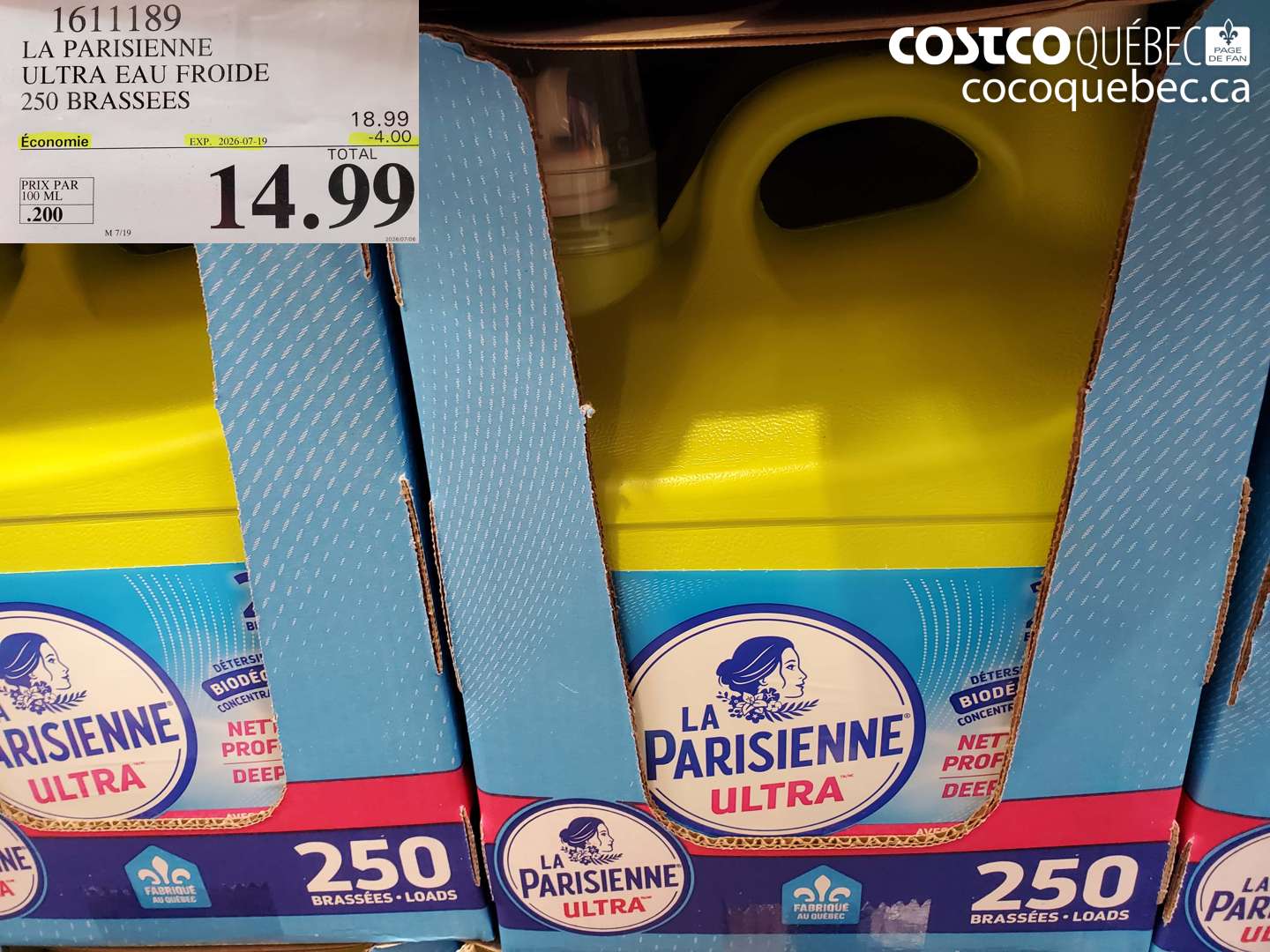 1611189 LA PARISIENNE ULTRA EAU FROIDE 250 BRASSEES ($4.00 INSTANT SAVINGS EXPIRES ON 2026-07-19) $14.99