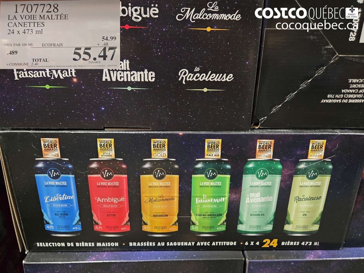1707728 LA VOIE MALTÉE CANETTES $55.47