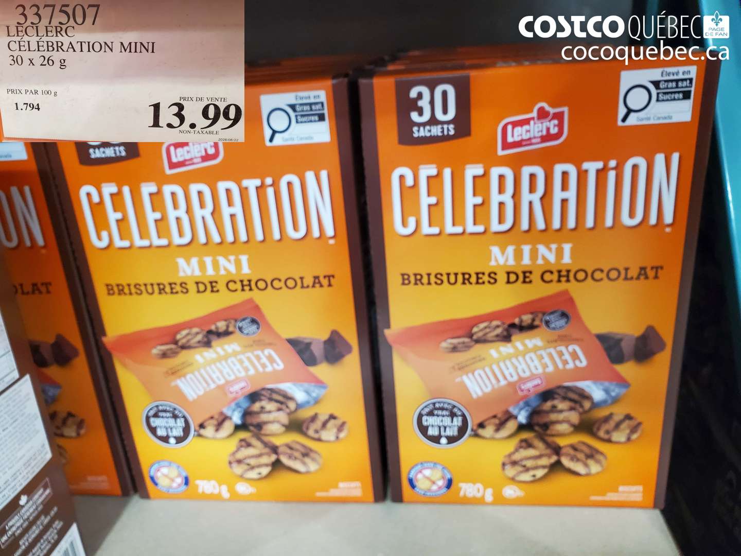337507 LECLERC CÉLÉBRATION MINI 30 X 26 G $13.99