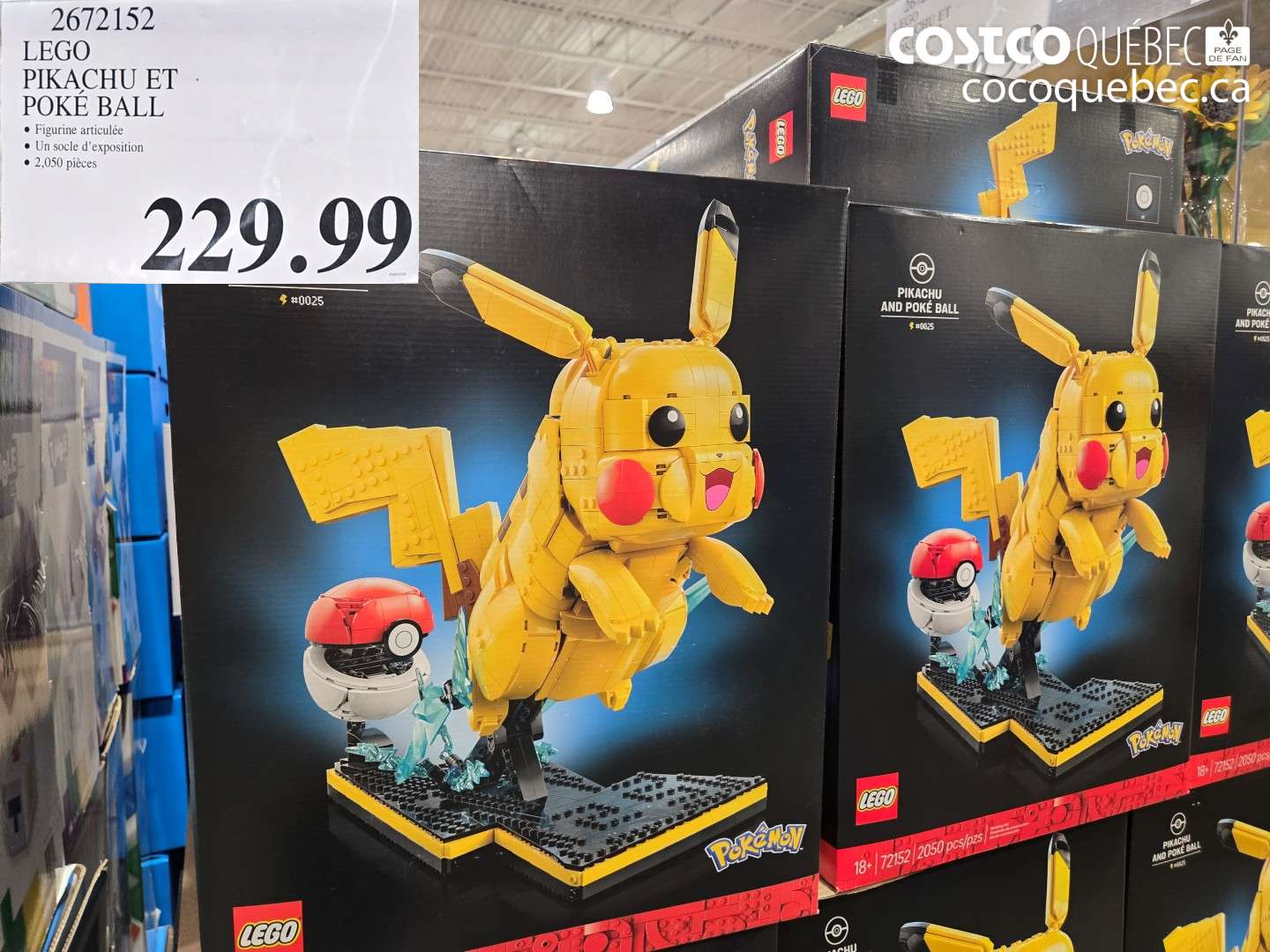 2672152 LEGO PIKACHU ET POKÉ BALL $229.99