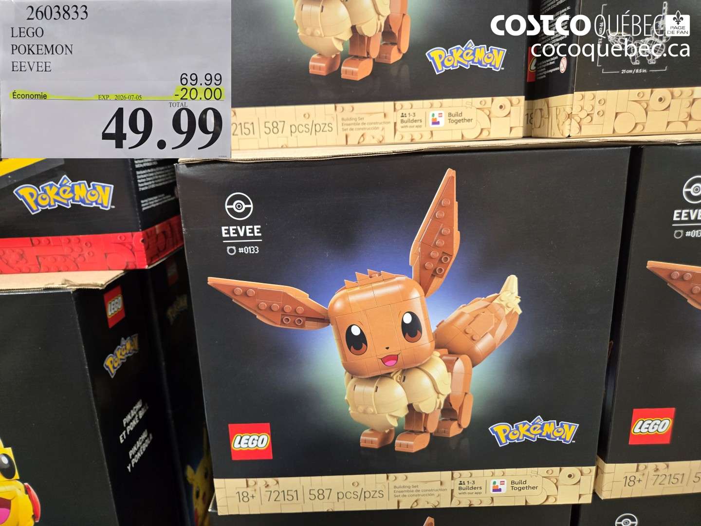 2603833 LEGO POKEMON EEVEE ($20.00 INSTANT SAVINGS EXPIRES ON 2026-07-05) $49.99