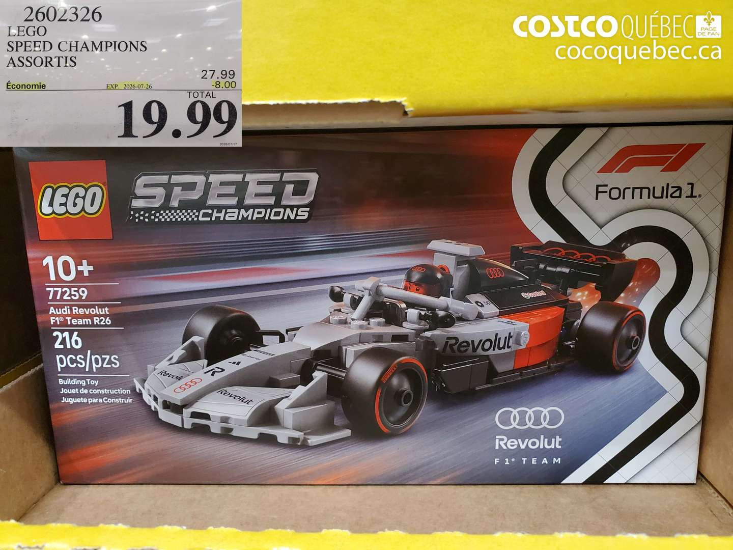 2602326 LEGO SPEED CHAMPIONS ASSORTIS ($8.00 INSTANT SAVINGS EXPIRES ON 2026-07-26) $19.99