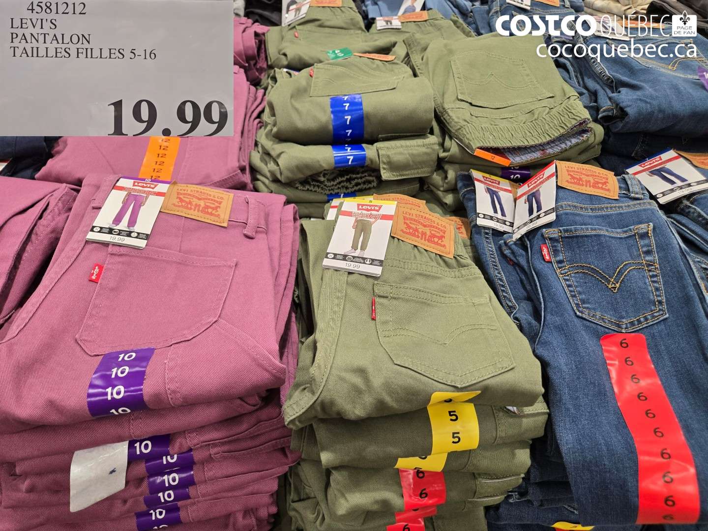 4581212 LEVI'S PANTALON TAILLES FILLES 5-16 $19.99