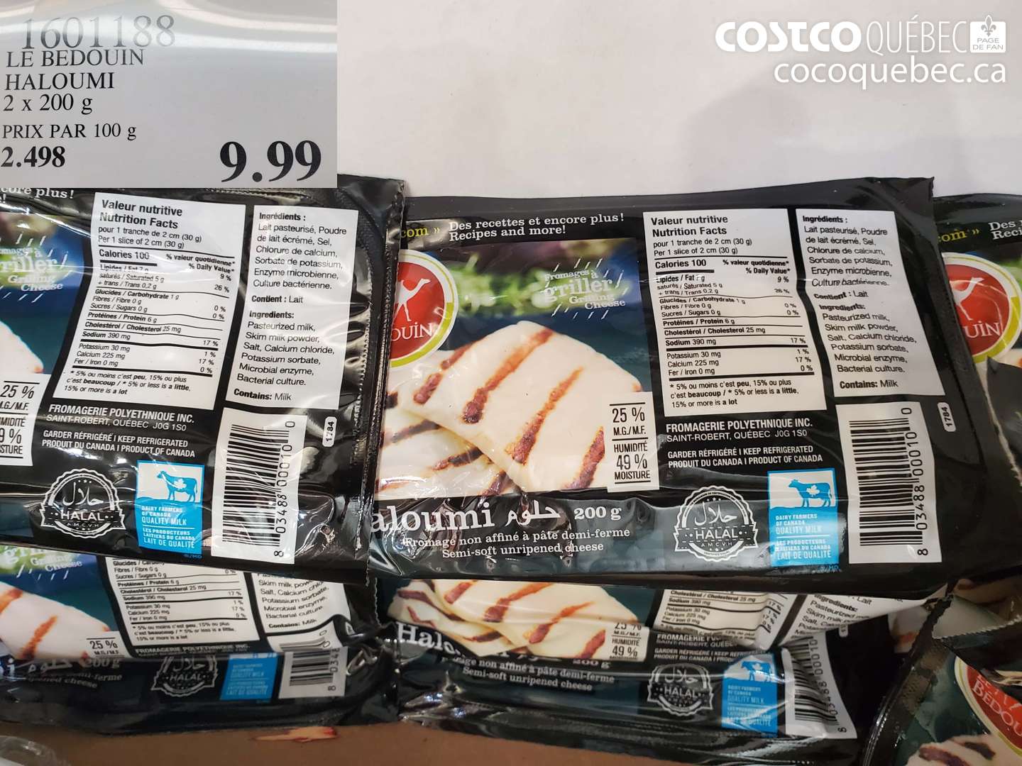 1601188 LE BEDOUIN HALOUMI 2 X 200 G $9.99