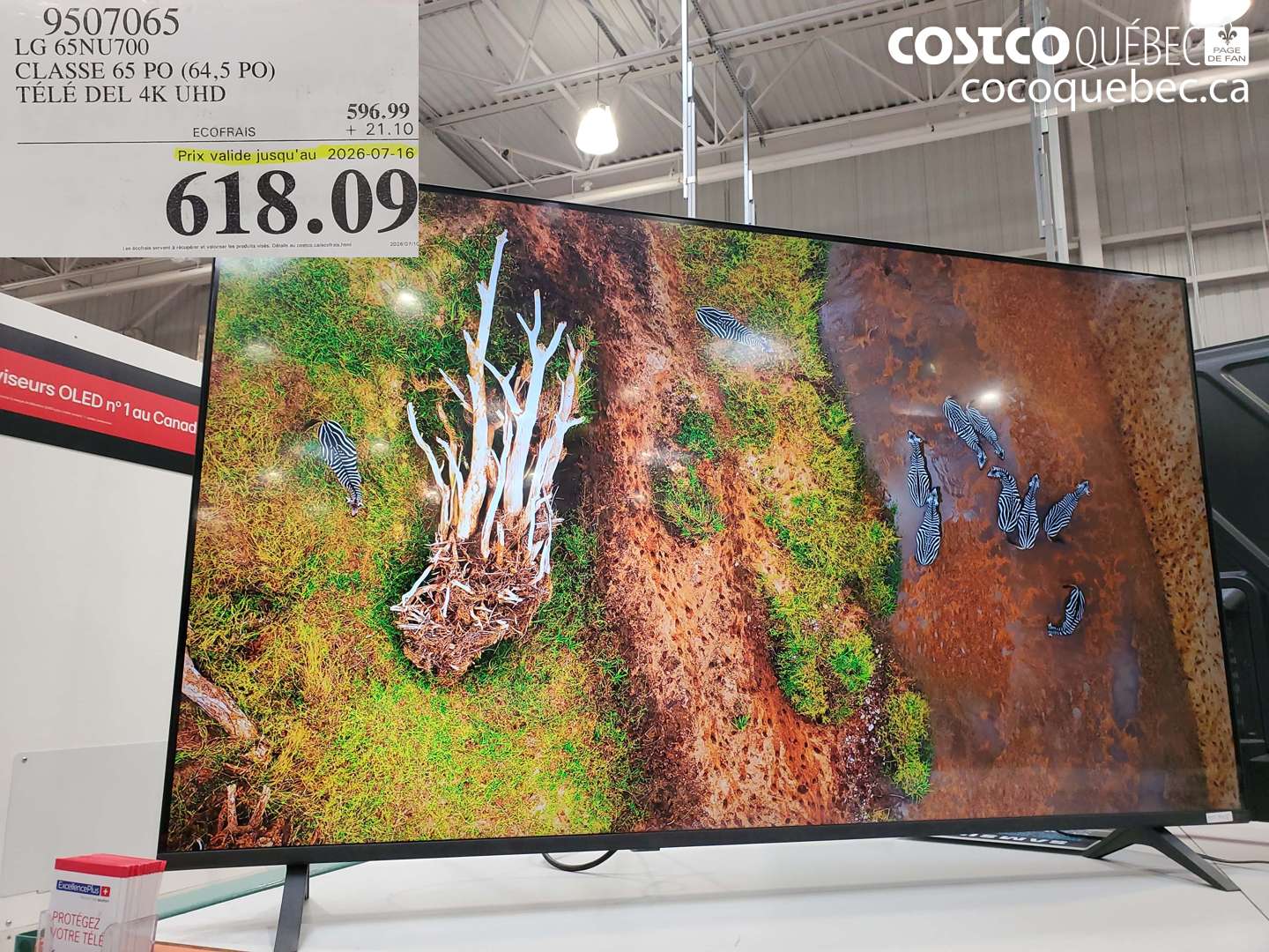9507065 LG 65NU700 CLASSE 65 PO (64.5 PO) TÉLÉ DEL 4K UHD (EXPIRES ON 2026-07-16) $618.09