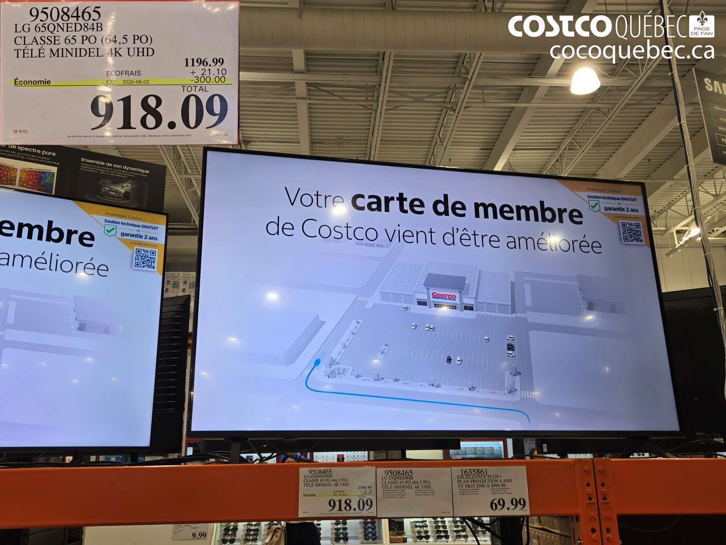 9508465 LG 65QNED84B CLASSE 65 PO (64.5 PO) TÉLÉ MINIDEL 4K UHD ($300.00 INSTANT SAVINGS EXPIRES ON 2026-08-02) $918.09