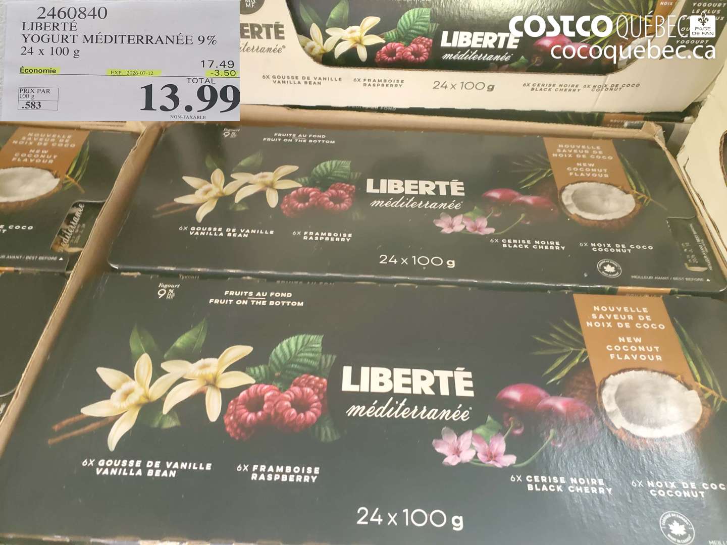 2460840 LIBERTÉ YOGURT MÉDITERRANÉE 9% 24 X 100 G ($3.50 INSTANT SAVINGS EXPIRES ON 2026-07-12) $13.99