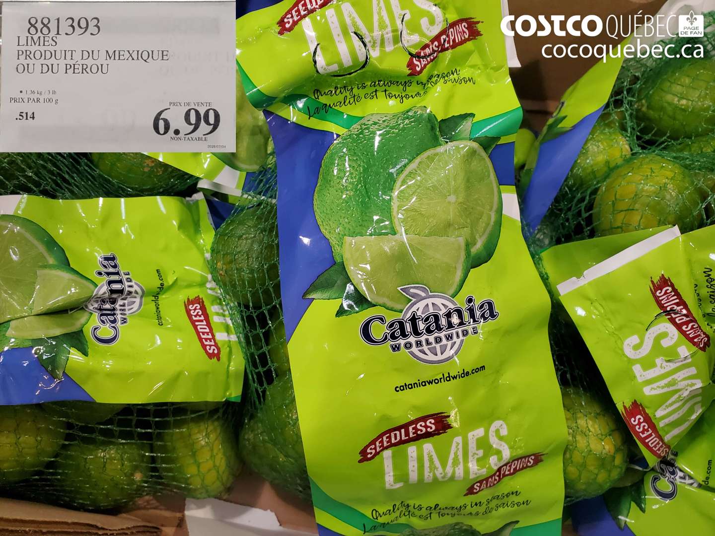 881393 LIMES PRODUIT DU MEXIQUE OU DU PÉROU $6.99