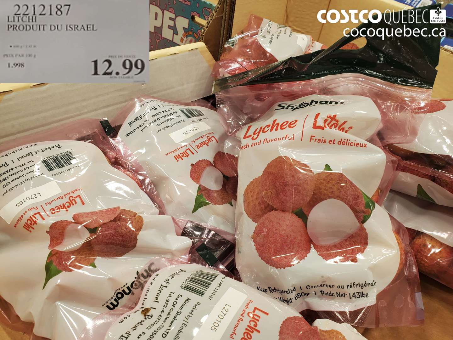 2212187 LITCHI PRODUIT DU ISRAEL $12.99