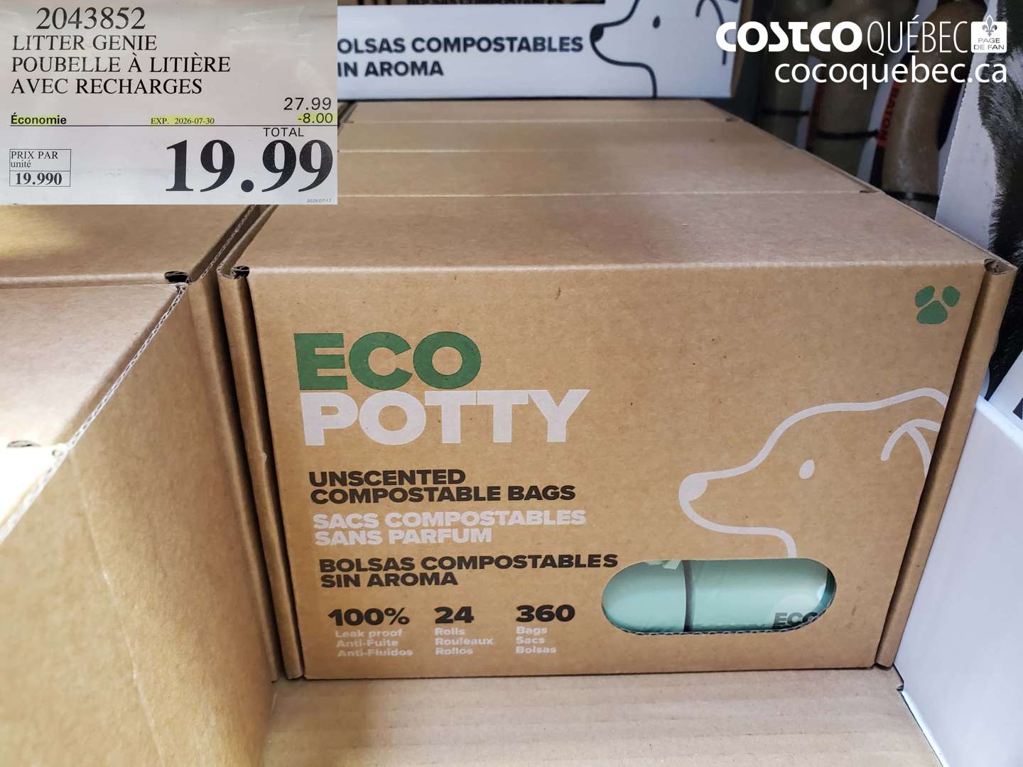 2043852 LITTER-GENIE POUBELLE À LITIÈRE AVEC RECHARGES ($8.00 INSTANT SAVINGS EXPIRES ON 2026-07-30) $19.99