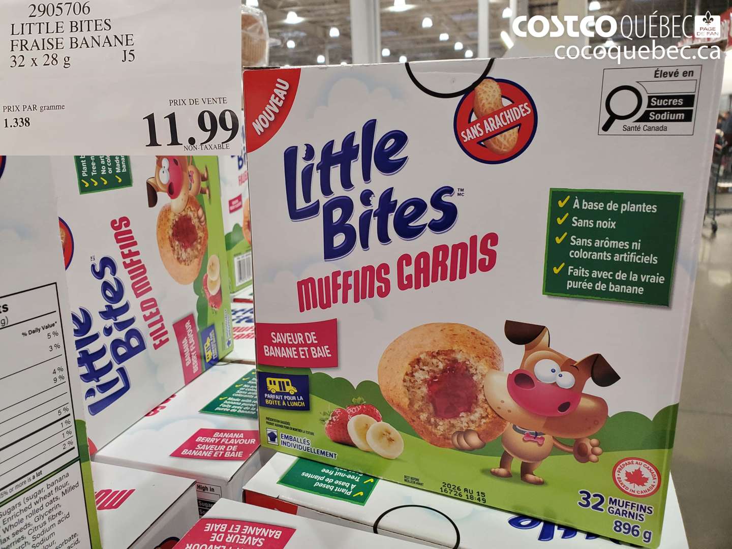 2905706 LITTLE BITES FRAISE BANANE 32 X 28 G $11.99