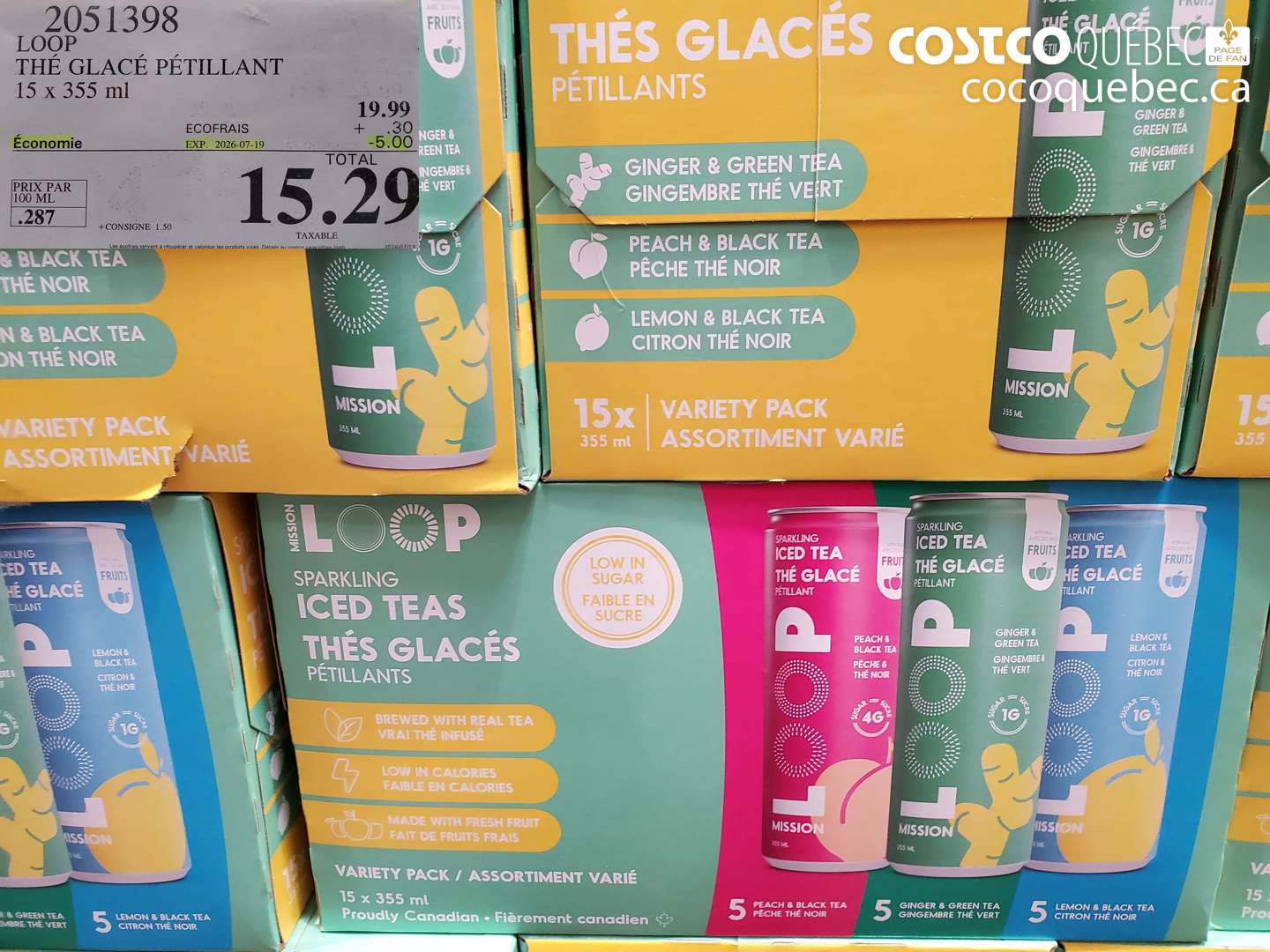 2051398 LOOP THÉ GLACÉ PÉTILLANT 15 X 355 ML ($5.00 INSTANT SAVINGS EXPIRES ON 2026-07-19) $15.29