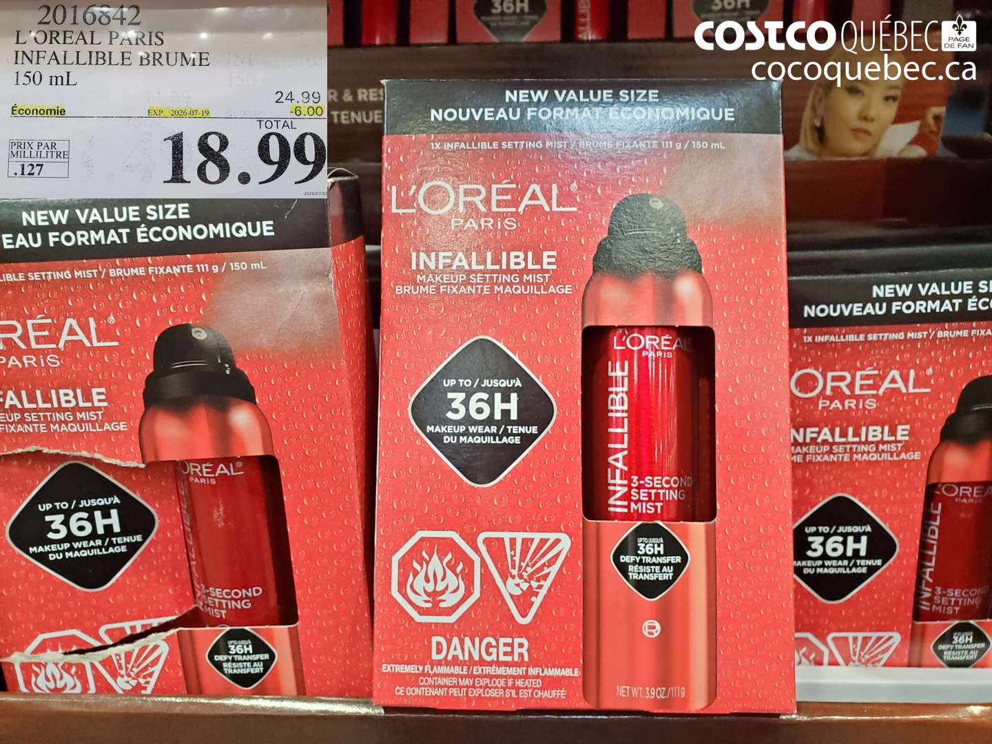 2016842 L'OREAL PARIS INFALLIBLE BRUME 150 ML ($6.00 INSTANT SAVINGS EXPIRES ON 2026-07-19) $18.99