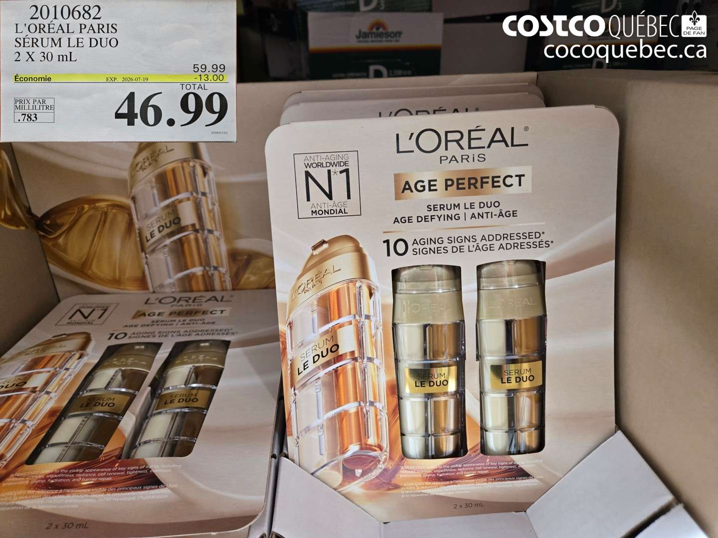 2010682 L'ORÉAL PARIS SÉRUM LE DUO 2 X 30 ML ($13.00 INSTANT SAVINGS EXPIRES ON 2026-07-19) $46.99