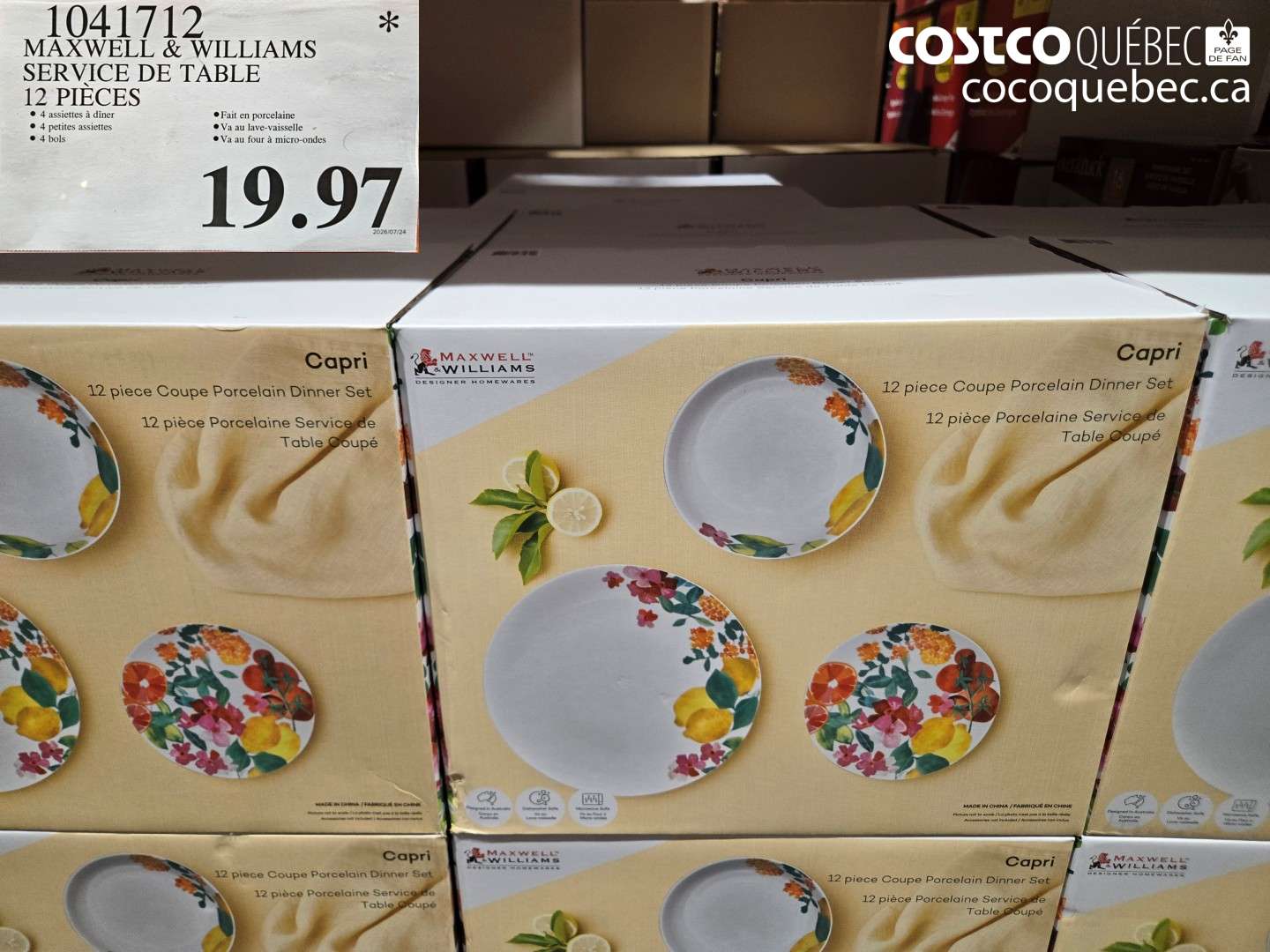 1041712 MAXWELL & WILLIAMS SERVICE DE TABLE 12 PIÈCES $19.97