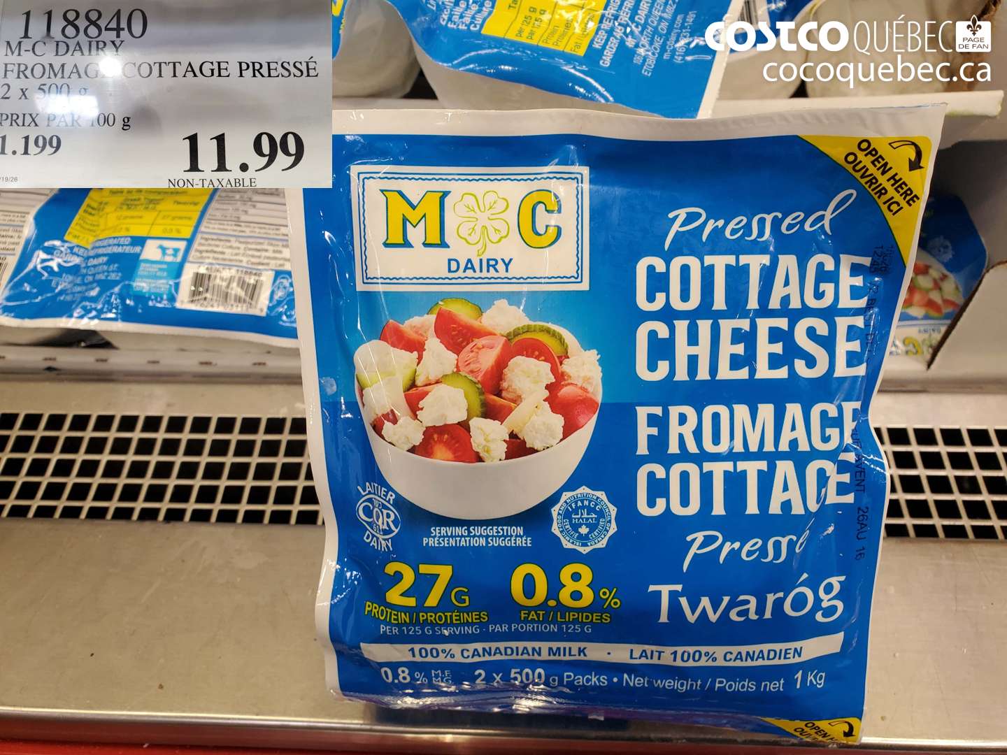 118840 M-C DAIRY FROMAGE COTTAGE PRESSE 2 X 500 G $11.99