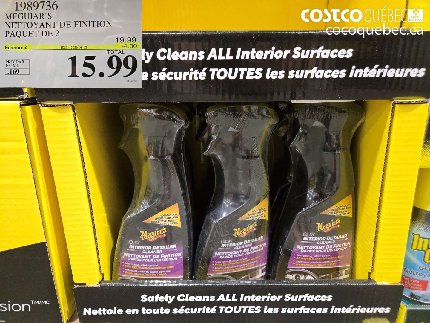 1989736 MEGUIAR'S NETTOYANT DE FINITION PAQUET DE 2 ($4.00 INSTANT SAVINGS EXPIRES ON 2026-08-02) $15.99
