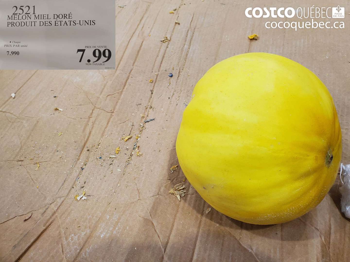 2521 MELON MIEL DORÉ PRODUIT DES ETATS-UNIS $7.99