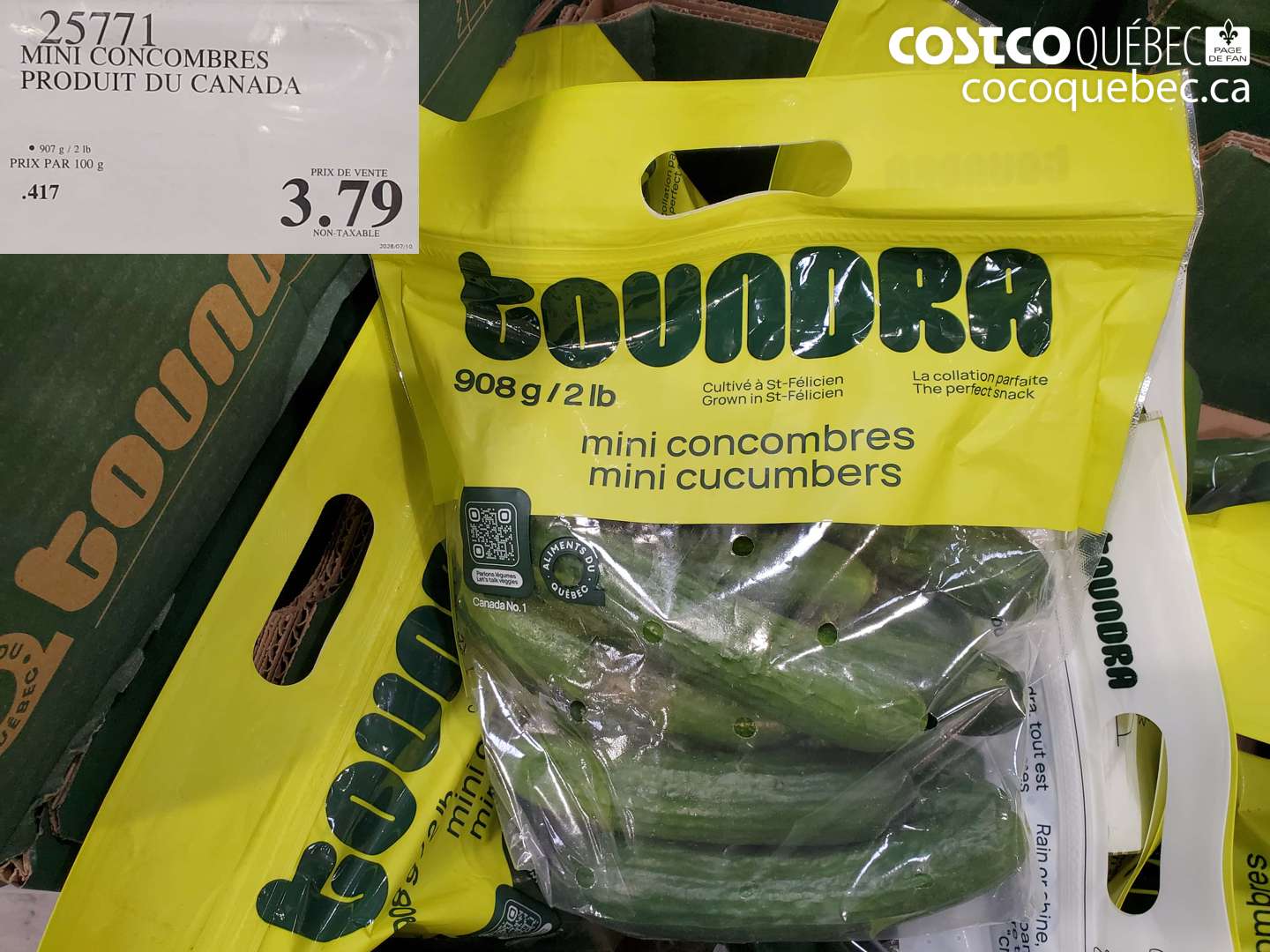 25771 MINI CONCOMBRES PRODUIT DU CANADA $3.79