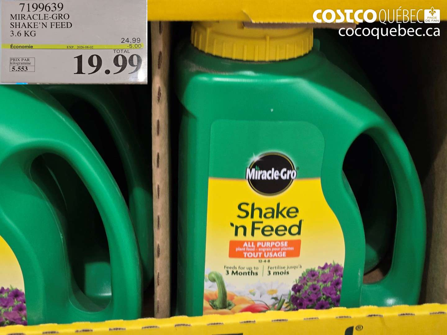 7199639 MIRACLE-GRO SHAKE'N FEED 3.6 KG ($5.00 INSTANT SAVINGS EXPIRES ON 2026-08-02) $19.99